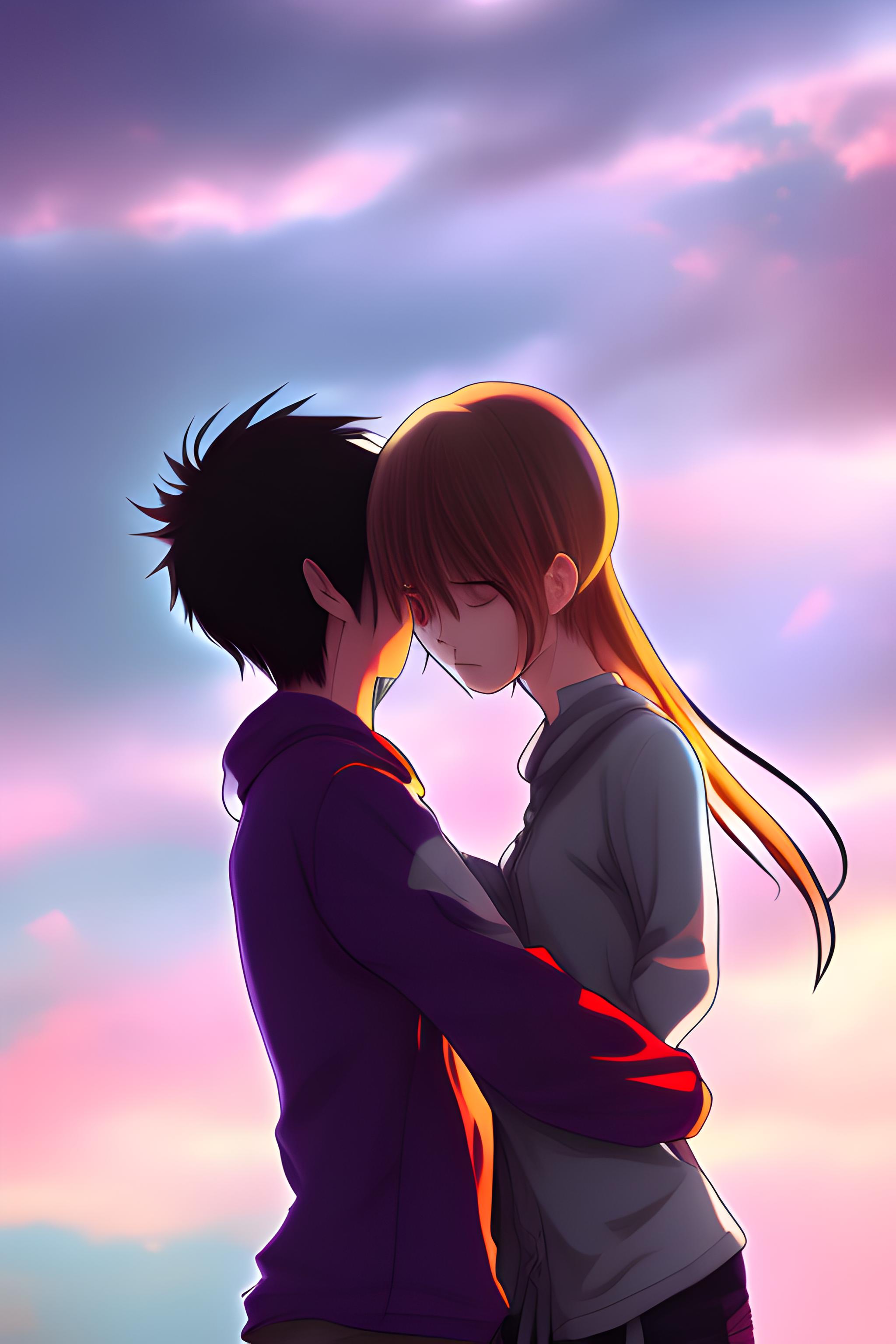 000000 803461493 kdpmpp2m15 PS7.5 Photo girl and boy anime in love hugging each other . digital art concept art [upscaled]